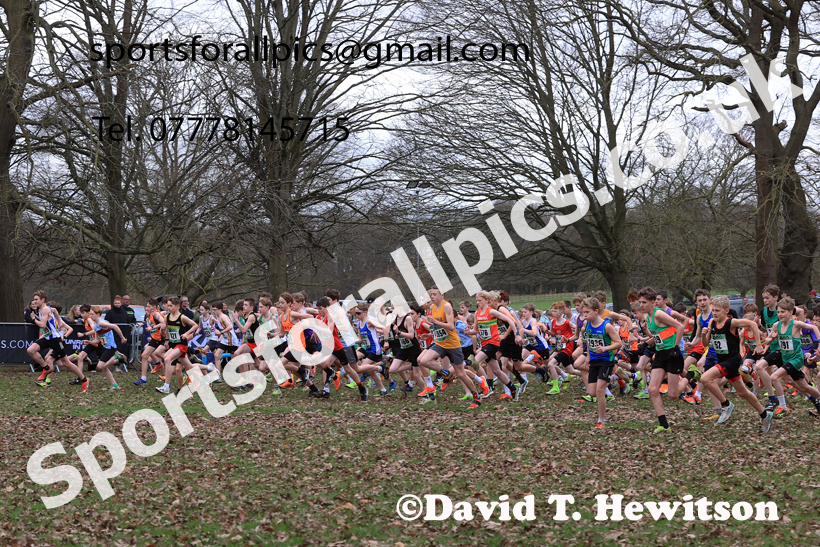 Boys Under-13s 2026 UK CAU Inter Counties Cross Country, Wollaton Park, Nottingham. Photo: David T. Hewitson/Sports for All Pics